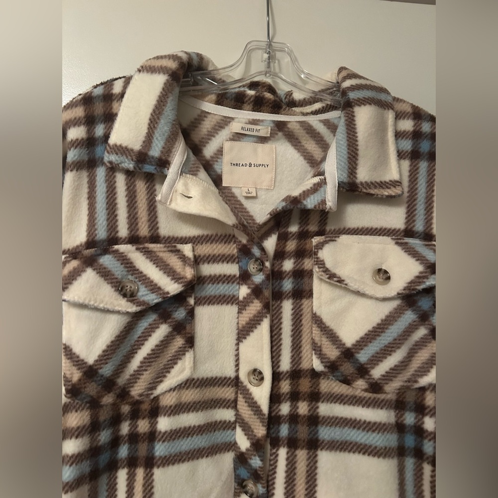 Plaid Button-Up Shacket - Picture 2 of 4